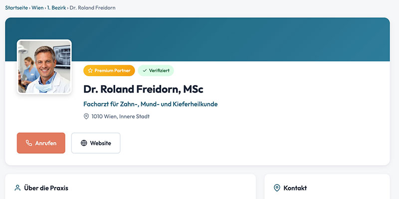Premium Profil Beispiel - Dr. Roland Freidorn